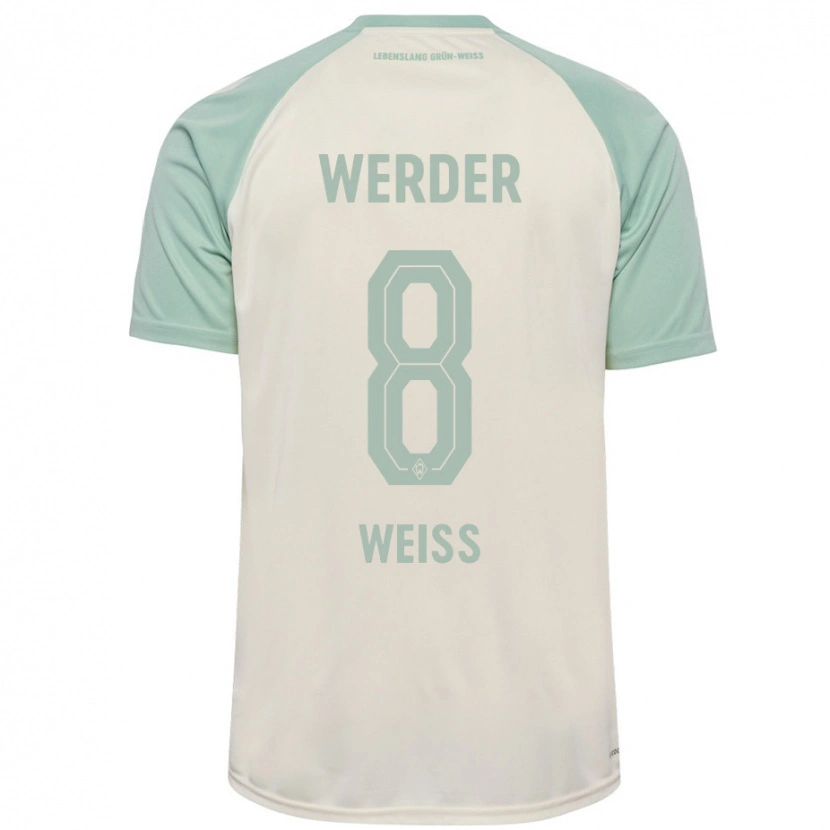 Danxen Niño Camiseta Michelle Weiss #8 Blanquecino Verde Claro 2ª Equipación 2024/25 La Camisa