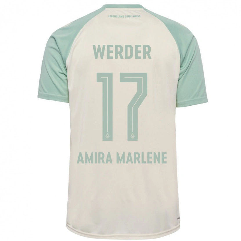 Danxen Niño Camiseta Amira Marlene Dahl #17 Blanquecino Verde Claro 2ª Equipación 2024/25 La Camisa