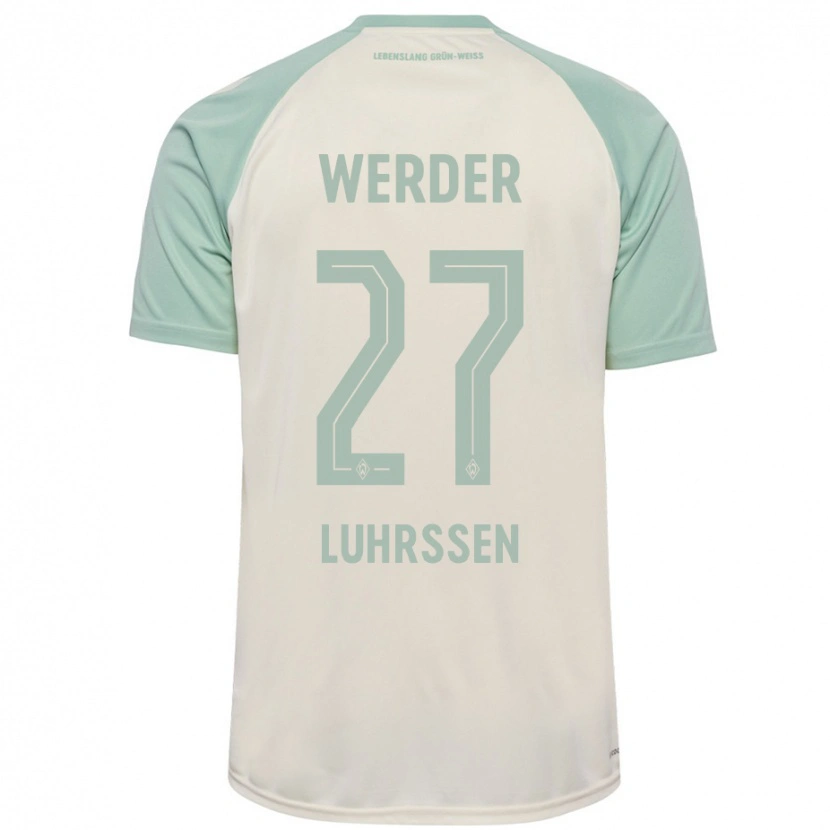 Danxen Niño Camiseta Nina Luhrssen #27 Blanquecino Verde Claro 2ª Equipación 2024/25 La Camisa