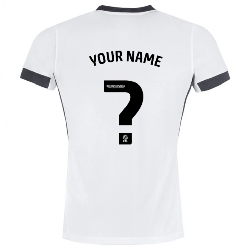 Danxen Niño Camiseta Su Nombre #0 Blanco Negro 2ª Equipación 2024/25 La Camisa