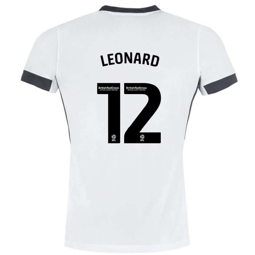 Danxen Niño Camiseta Marc Leonard #12 Blanco Negro 2ª Equipación 2024/25 La Camisa