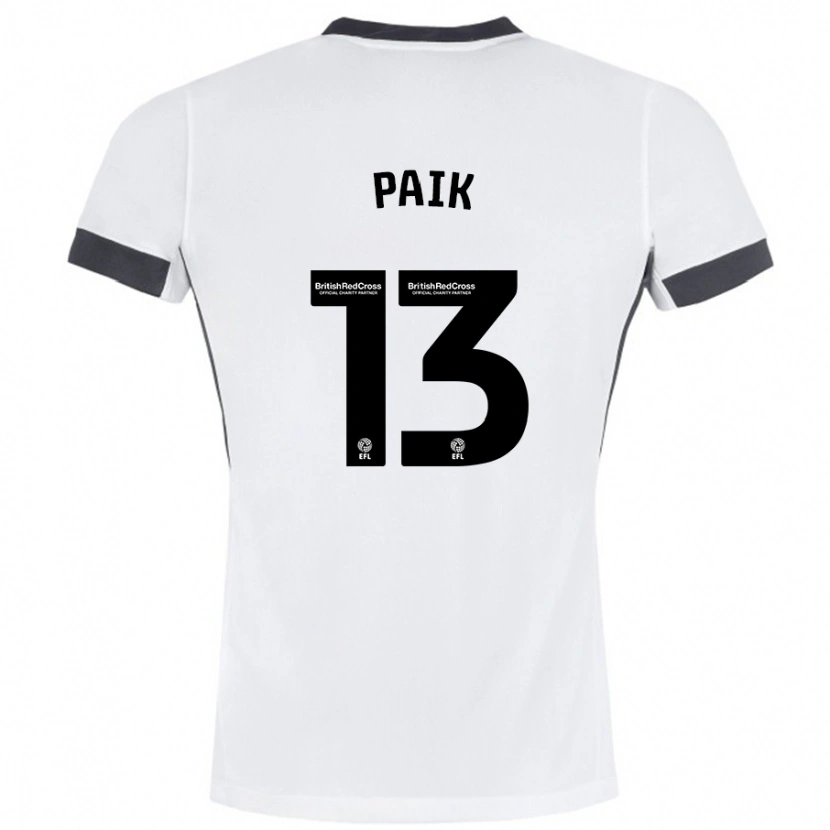 Danxen Niño Camiseta Seung-Ho Paik #13 Blanco Negro 2ª Equipación 2024/25 La Camisa