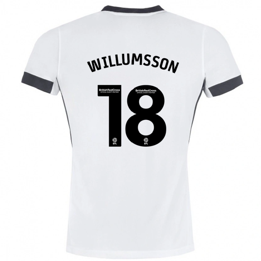 Danxen Niño Camiseta Willum Thór Willumsson #18 Blanco Negro 2ª Equipación 2024/25 La Camisa