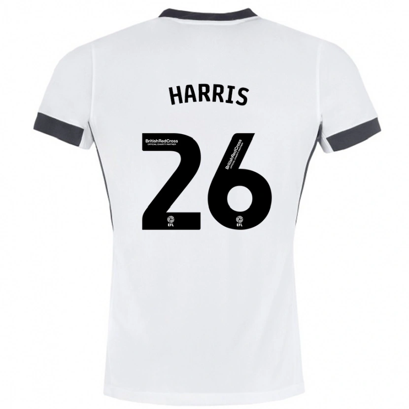 Danxen Niño Camiseta Luke Harris #26 Blanco Negro 2ª Equipación 2024/25 La Camisa