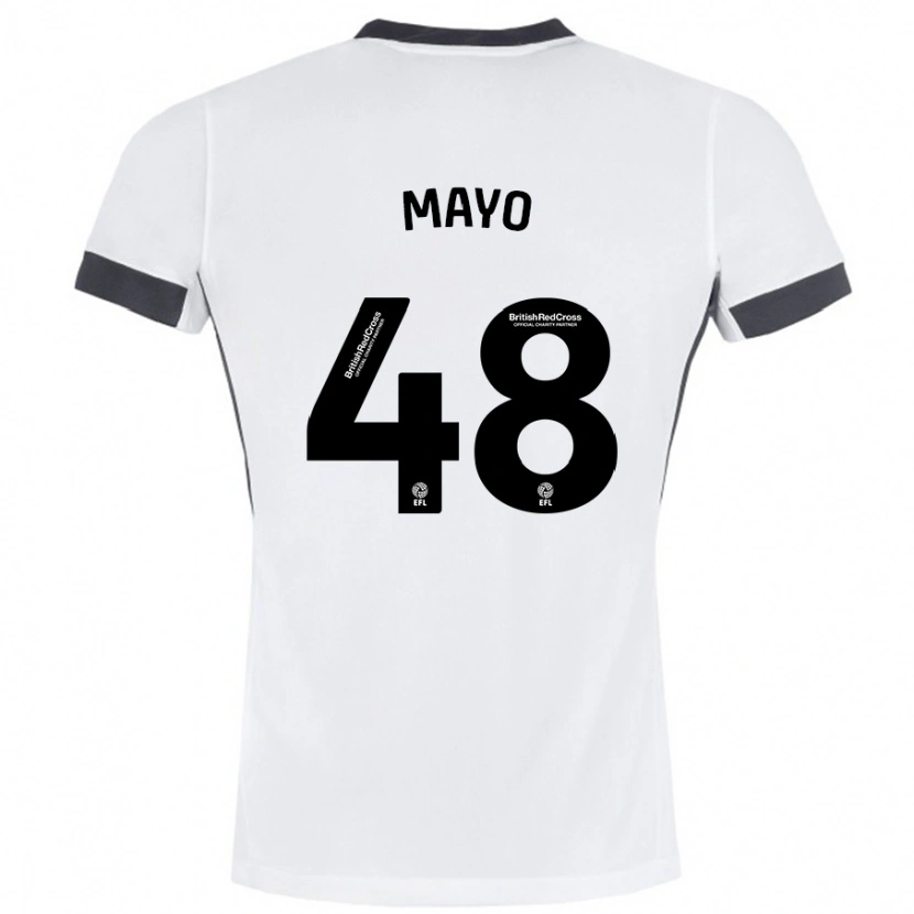 Danxen Niño Camiseta Bradley Mayo #48 Blanco Negro 2ª Equipación 2024/25 La Camisa