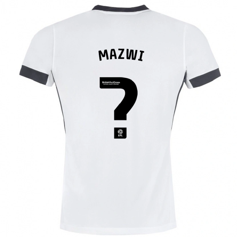 Danxen Niño Camiseta Menzi Mazwi #0 Blanco Negro 2ª Equipación 2024/25 La Camisa