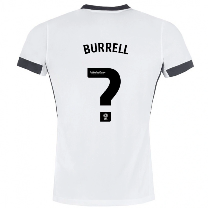 Danxen Niño Camiseta Will Burrell #0 Blanco Negro 2ª Equipación 2024/25 La Camisa