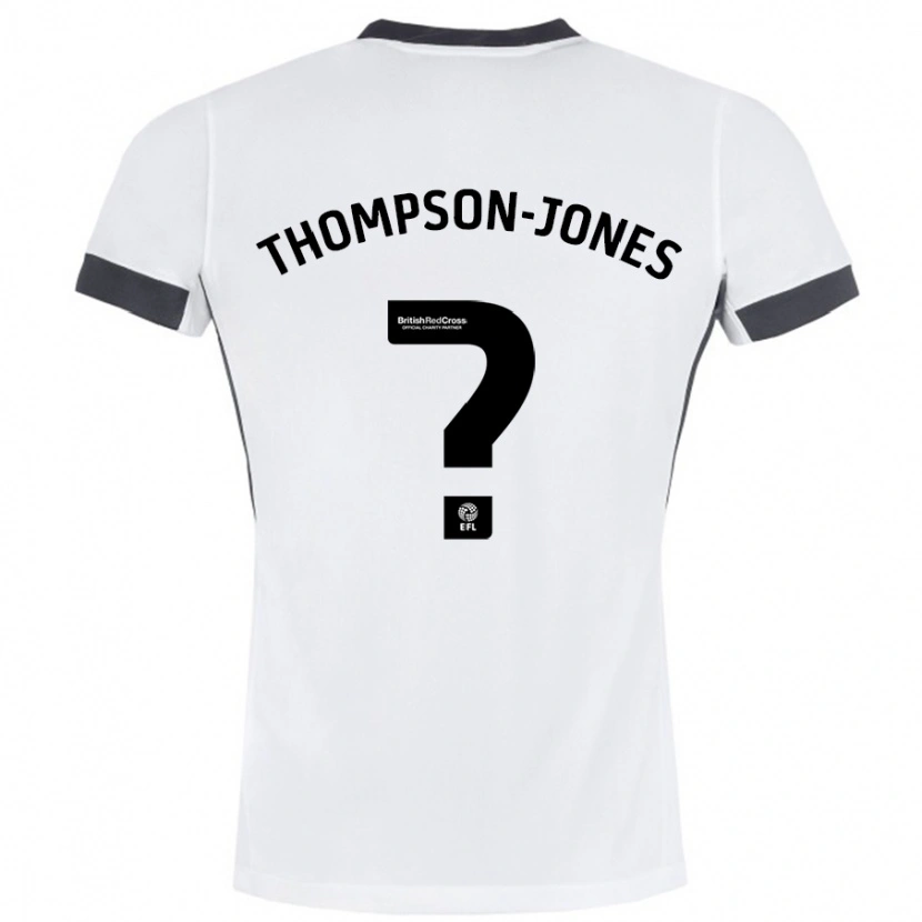 Danxen Niño Camiseta Riquelme Thompson-Jones #0 Blanco Negro 2ª Equipación 2024/25 La Camisa