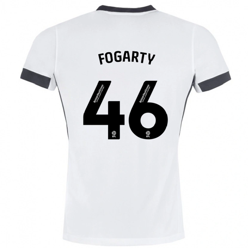 Danxen Niño Camiseta Tom Fogarty #46 Blanco Negro 2ª Equipación 2024/25 La Camisa