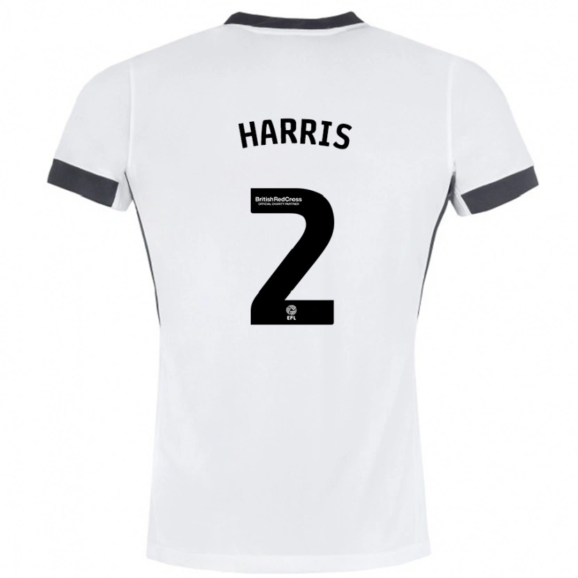 Danxen Niño Camiseta Martha Harris #2 Blanco Negro 2ª Equipación 2024/25 La Camisa