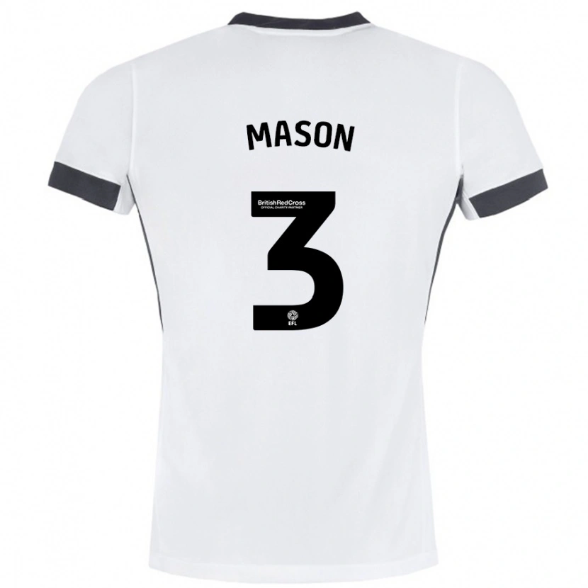 Danxen Niño Camiseta Ellie Mason #3 Blanco Negro 2ª Equipación 2024/25 La Camisa