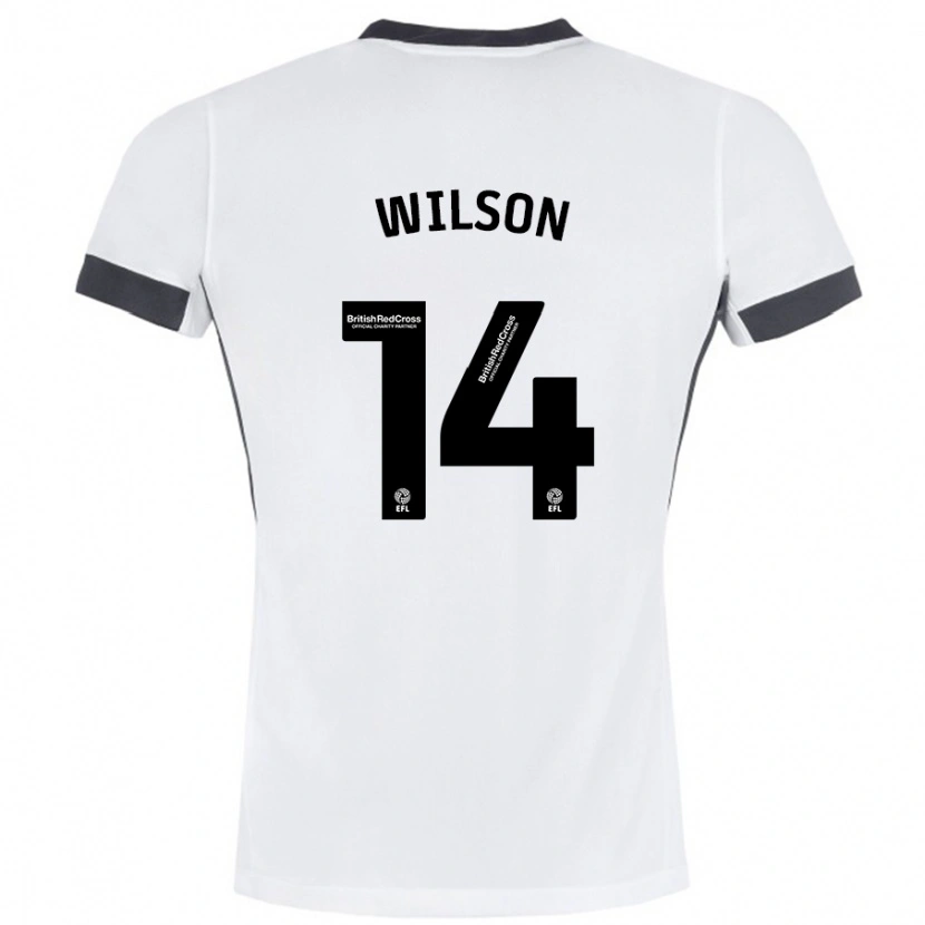 Danxen Niño Camiseta Siobhan Wilson #14 Blanco Negro 2ª Equipación 2024/25 La Camisa