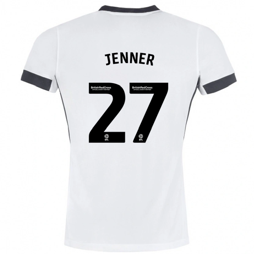 Danxen Niño Camiseta Abbi Jenner #27 Blanco Negro 2ª Equipación 2024/25 La Camisa