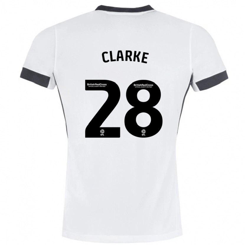 Danxen Niño Camiseta Charlotte Clarke #28 Blanco Negro 2ª Equipación 2024/25 La Camisa