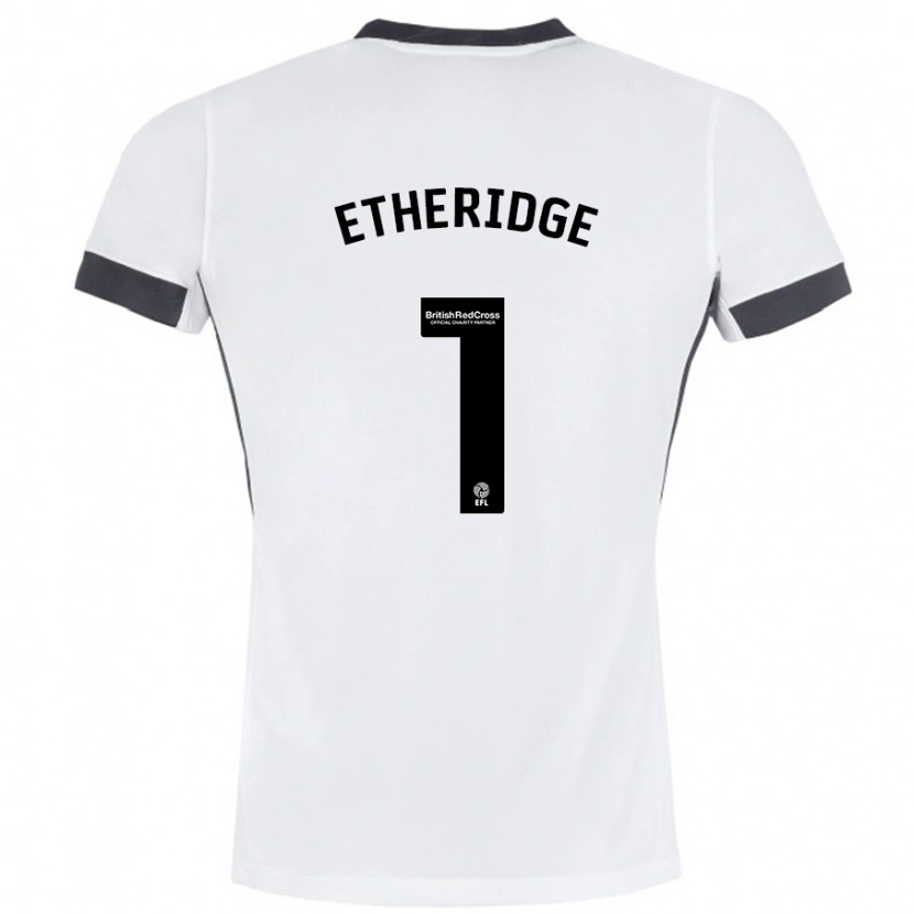 Danxen Niño Camiseta Neil Etheridge #1 Blanco Negro 2ª Equipación 2024/25 La Camisa