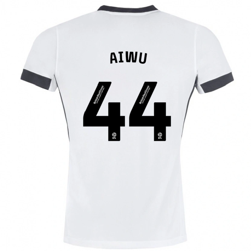 Danxen Niño Camiseta Emanuel Aiwu #44 Blanco Negro 2ª Equipación 2024/25 La Camisa