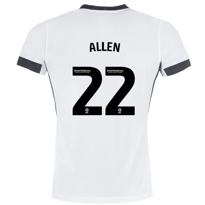 Danxen Niño Camiseta Remi Allen #22 Blanco Negro 2ª Equipación 2024/25 La Camisa