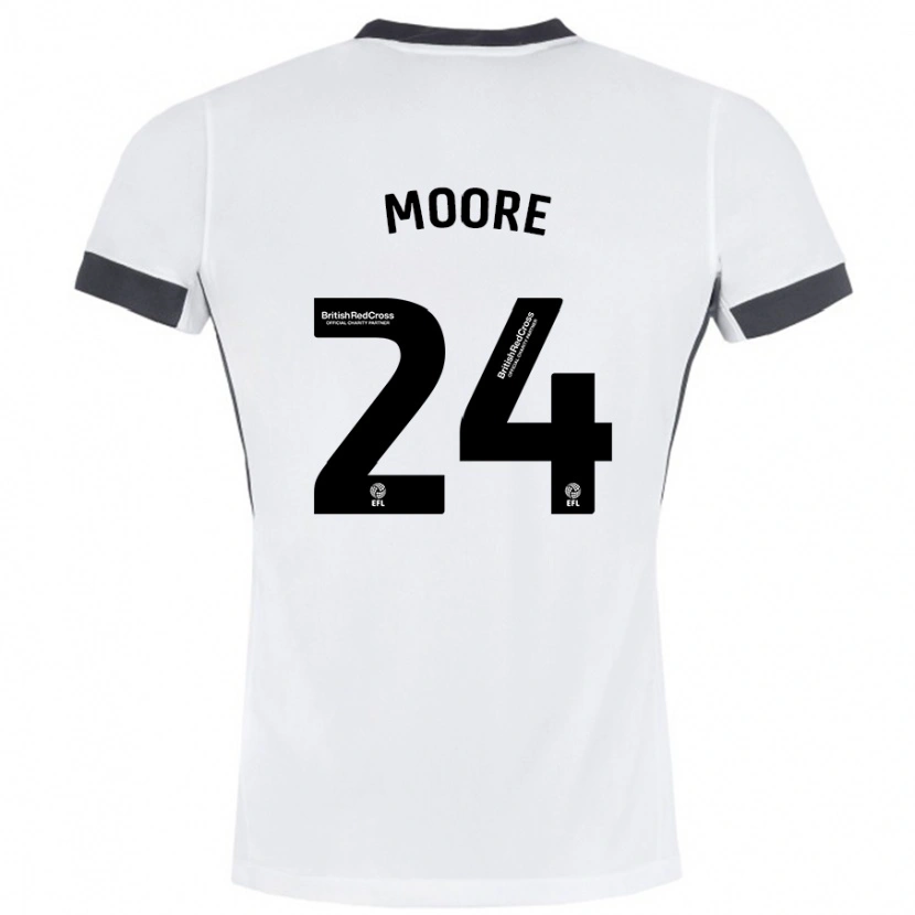 Danxen Niño Camiseta Jade Ellis Moore #24 Blanco Negro 2ª Equipación 2024/25 La Camisa