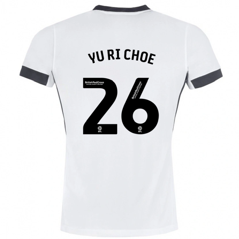 Danxen Niño Camiseta Yu-Ri Choe #26 Blanco Negro 2ª Equipación 2024/25 La Camisa