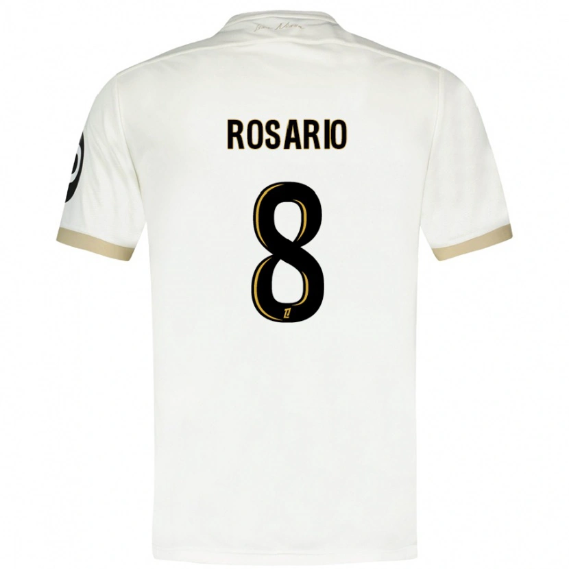 Danxen Niño Camiseta Pablo Rosario #8 Blanco Dorado 2ª Equipación 2024/25 La Camisa