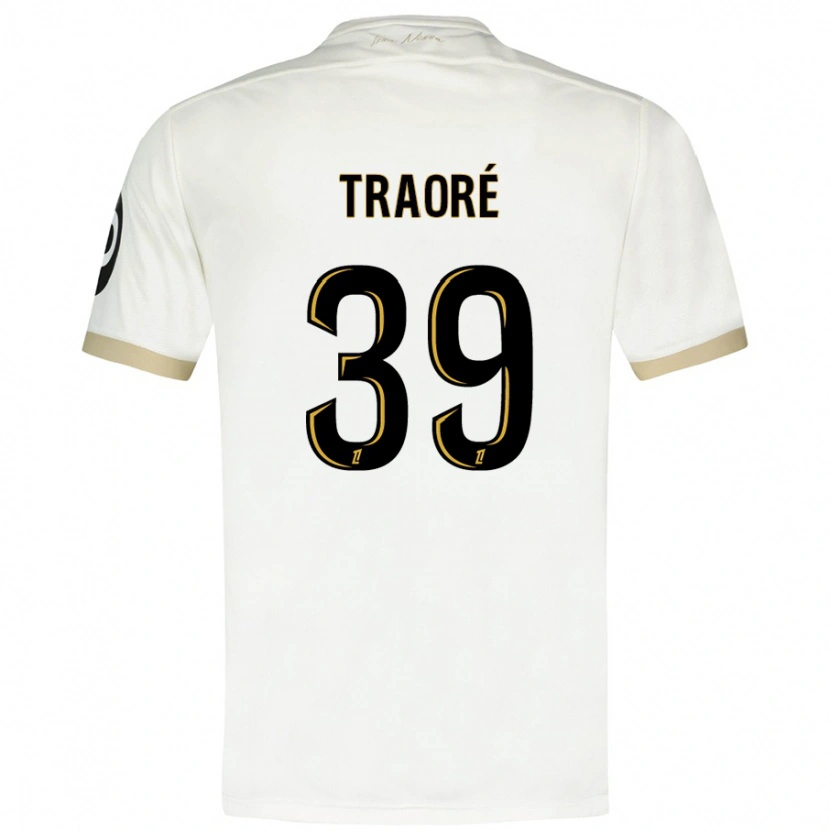 Danxen Niño Camiseta Daouda Traoré #39 Blanco Dorado 2ª Equipación 2024/25 La Camisa