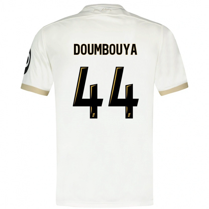 Danxen Niño Camiseta Amidou Doumbouya #44 Blanco Dorado 2ª Equipación 2024/25 La Camisa