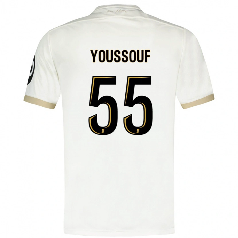 Danxen Niño Camiseta Youssouf Ndayishimiye #55 Blanco Dorado 2ª Equipación 2024/25 La Camisa