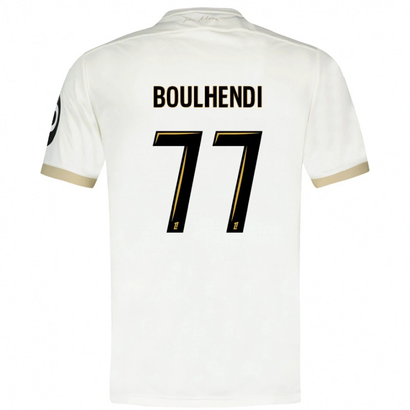 Danxen Niño Camiseta Teddy Boulhendi #77 Blanco Dorado 2ª Equipación 2024/25 La Camisa