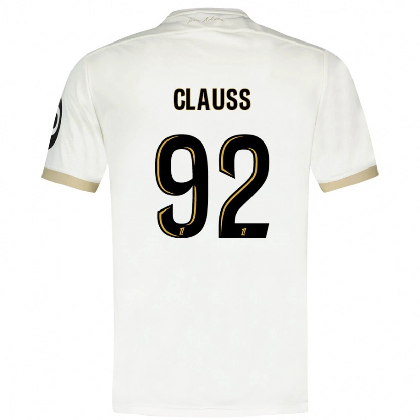 Danxen Niño Camiseta Jonathan Clauss #92 Blanco Dorado 2ª Equipación 2024/25 La Camisa