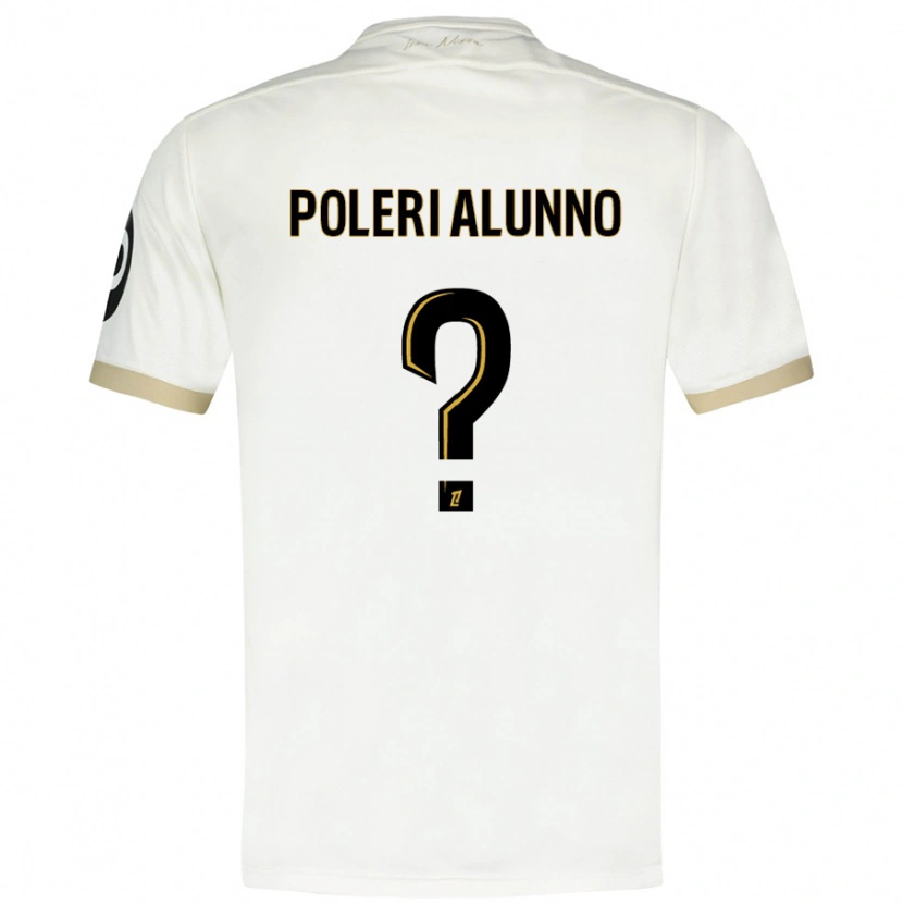 Danxen Niño Camiseta Mathis Poleri Alunno #0 Blanco Dorado 2ª Equipación 2024/25 La Camisa