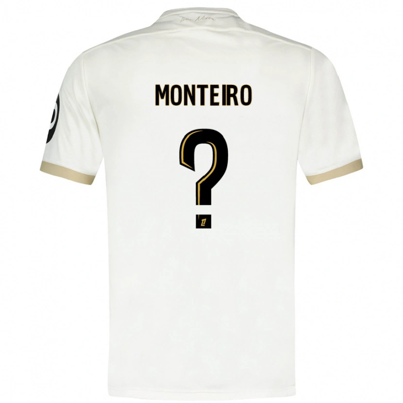 Danxen Niño Camiseta Laurenzo Monteiro #0 Blanco Dorado 2ª Equipación 2024/25 La Camisa