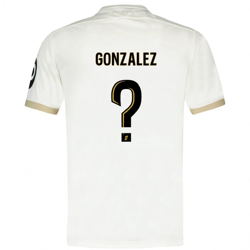 Danxen Niño Camiseta Anthony Gonzalez #0 Blanco Dorado 2ª Equipación 2024/25 La Camisa