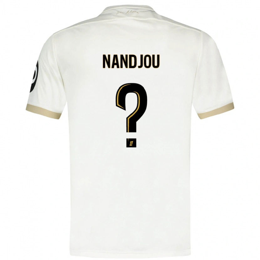 Danxen Niño Camiseta Yaël Nandjou #0 Blanco Dorado 2ª Equipación 2024/25 La Camisa