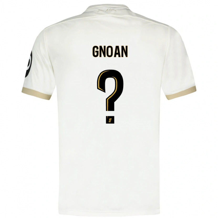 Danxen Niño Camiseta Ebroni Gnoan #0 Blanco Dorado 2ª Equipación 2024/25 La Camisa