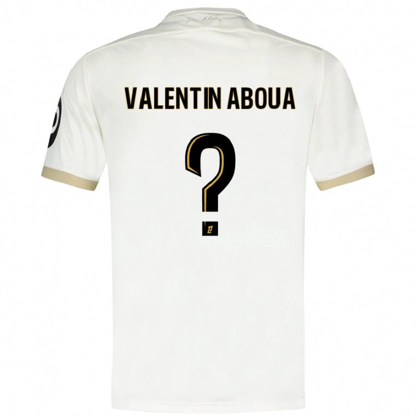 Danxen Niño Camiseta Louis Valentin Aboua #0 Blanco Dorado 2ª Equipación 2024/25 La Camisa