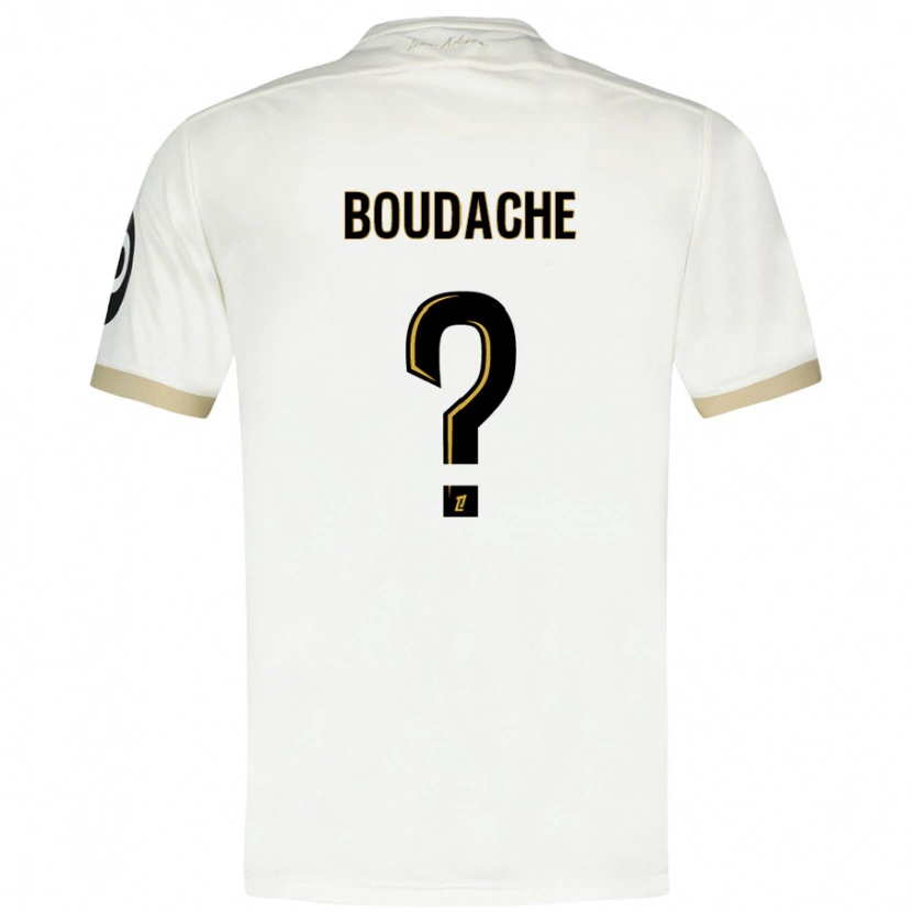 Danxen Niño Camiseta Kaïl Boudache #0 Blanco Dorado 2ª Equipación 2024/25 La Camisa