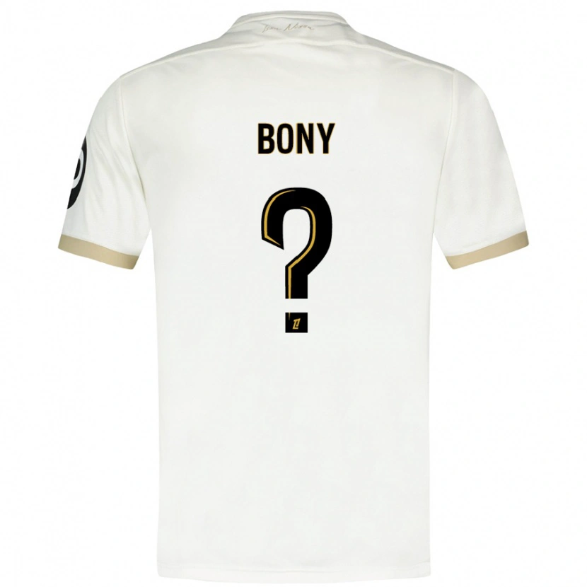 Danxen Niño Camiseta Geoffroy Bony #0 Blanco Dorado 2ª Equipación 2024/25 La Camisa