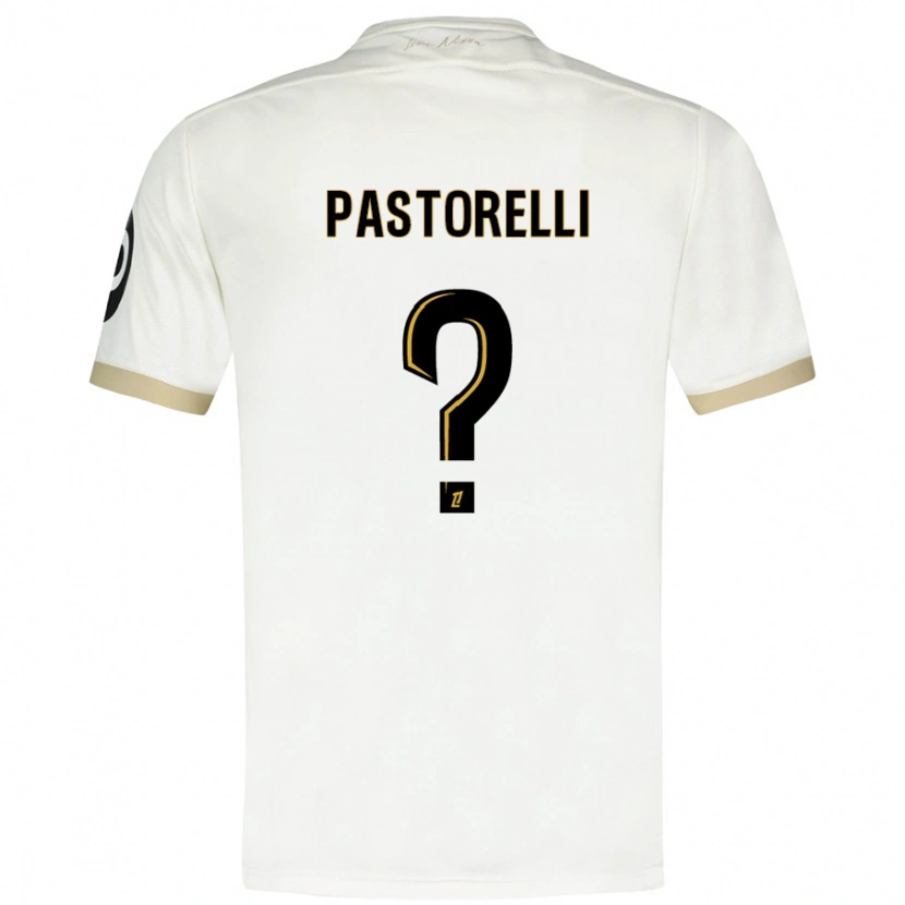 Danxen Niño Camiseta Julien Pastorelli #0 Blanco Dorado 2ª Equipación 2024/25 La Camisa