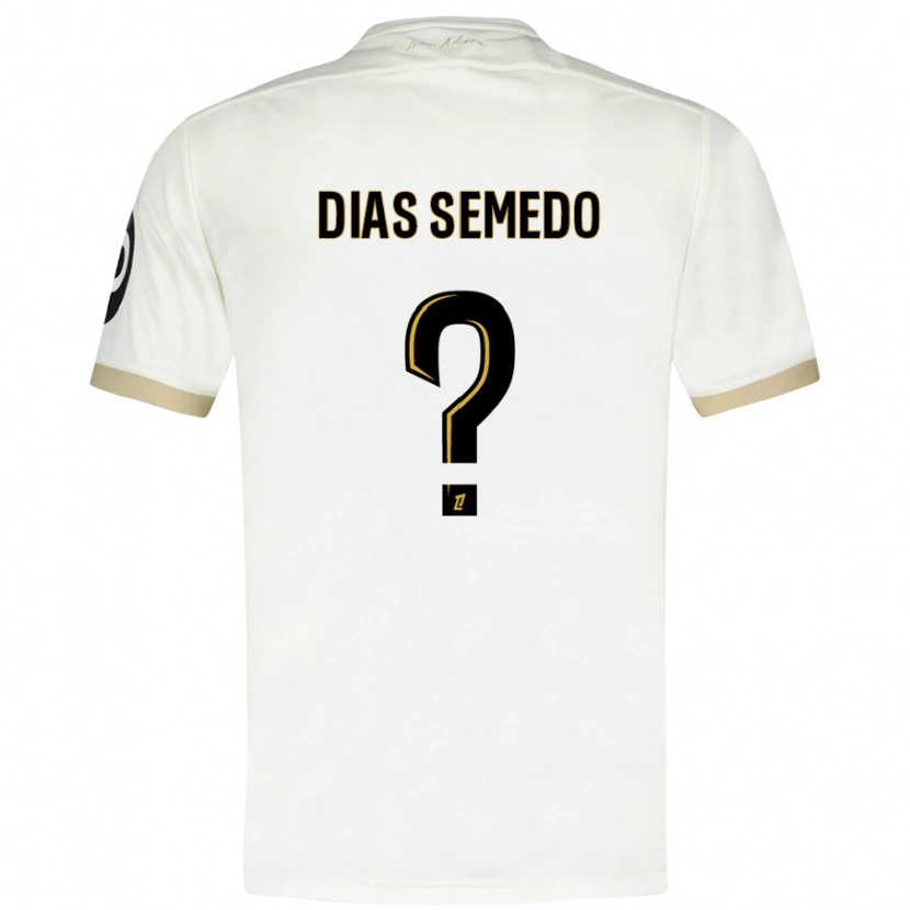 Danxen Niño Camiseta Samuel Dias Semedo #0 Blanco Dorado 2ª Equipación 2024/25 La Camisa