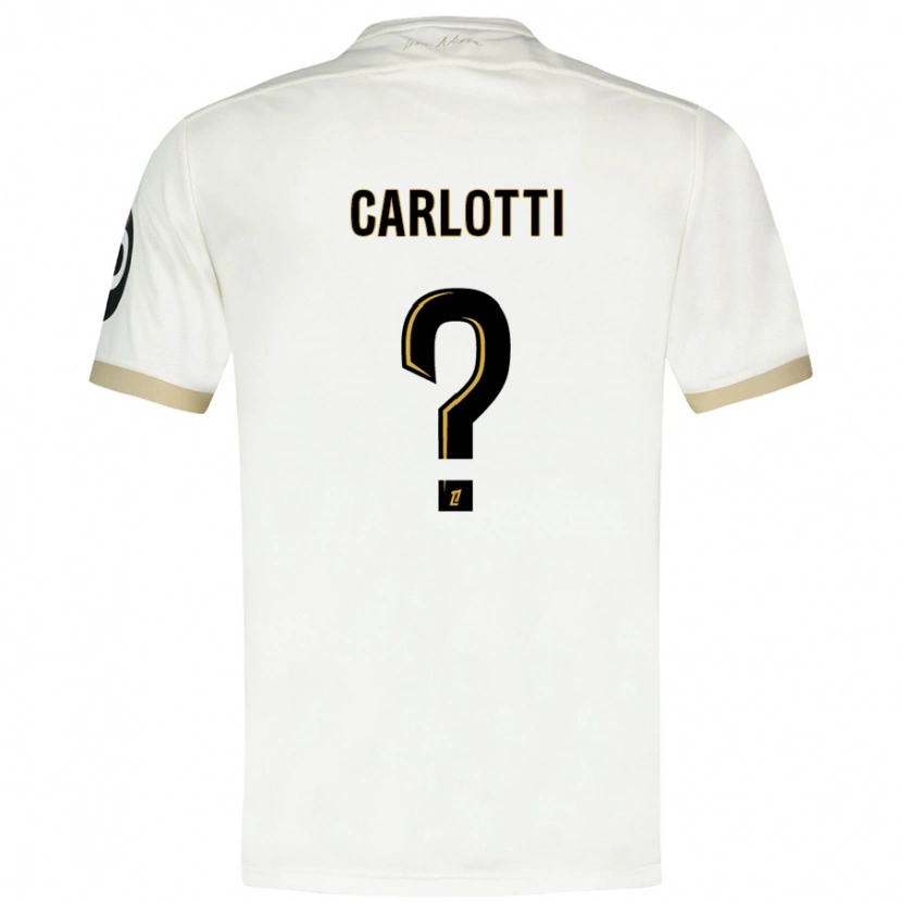 Danxen Niño Camiseta Mathis Carlotti #0 Blanco Dorado 2ª Equipación 2024/25 La Camisa