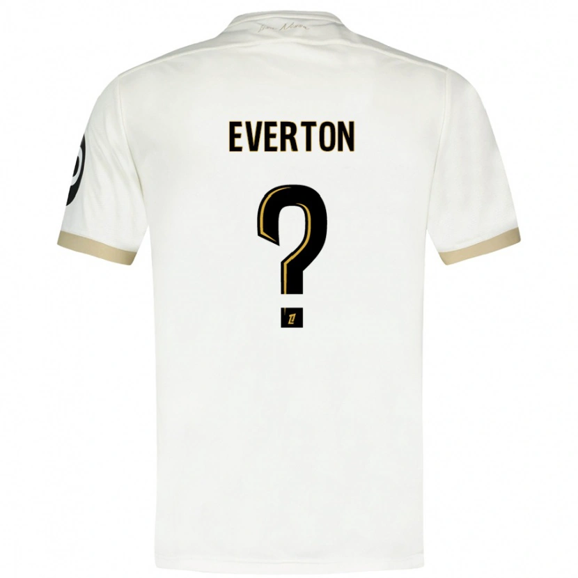 Danxen Niño Camiseta Everton #0 Blanco Dorado 2ª Equipación 2024/25 La Camisa