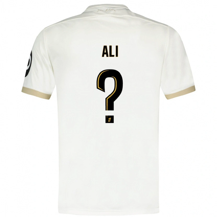 Danxen Niño Camiseta Kéfren Ali #0 Blanco Dorado 2ª Equipación 2024/25 La Camisa