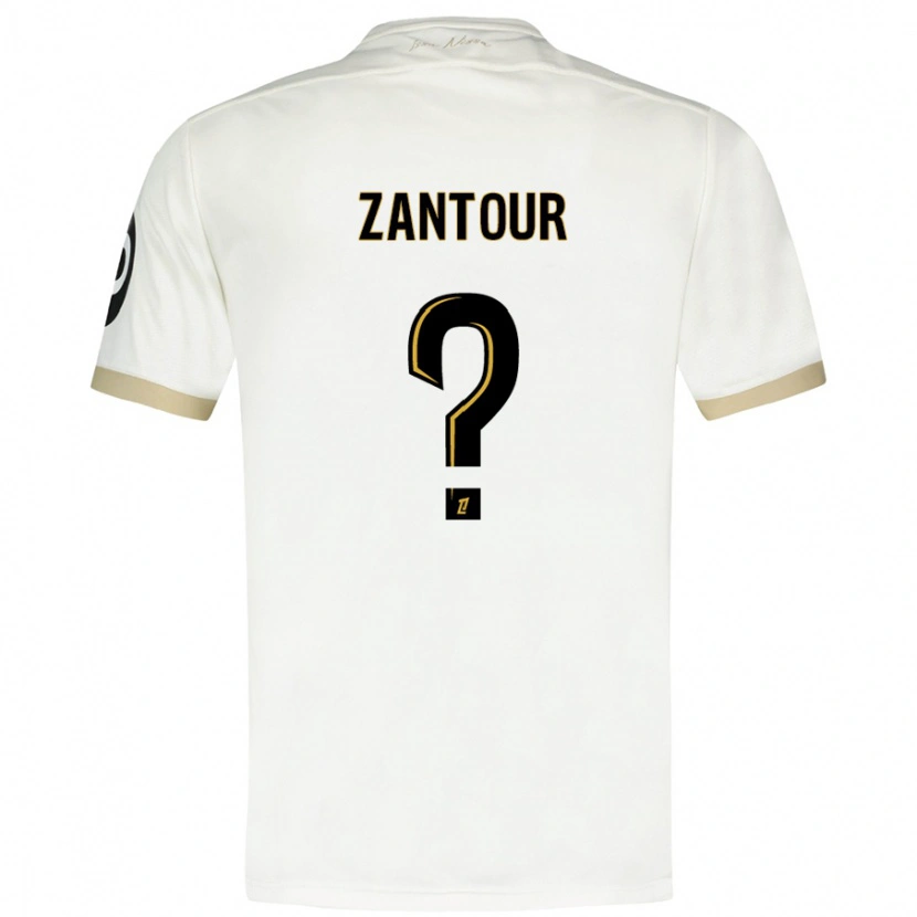 Danxen Niño Camiseta Ishaq Zantour #0 Blanco Dorado 2ª Equipación 2024/25 La Camisa