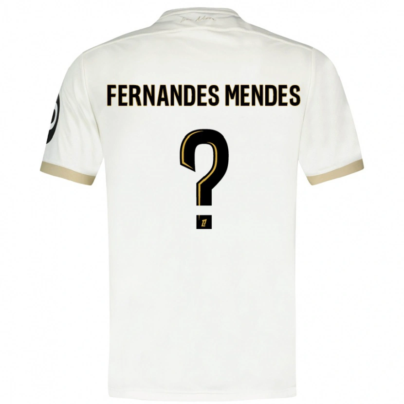 Danxen Niño Camiseta Mathis Fernandes Mendes #0 Blanco Dorado 2ª Equipación 2024/25 La Camisa