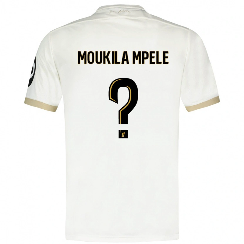 Danxen Niño Camiseta Beny Moukila Mpele #0 Blanco Dorado 2ª Equipación 2024/25 La Camisa