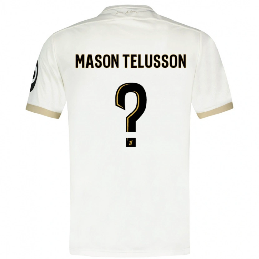 Danxen Niño Camiseta Jah Mason Telusson #0 Blanco Dorado 2ª Equipación 2024/25 La Camisa