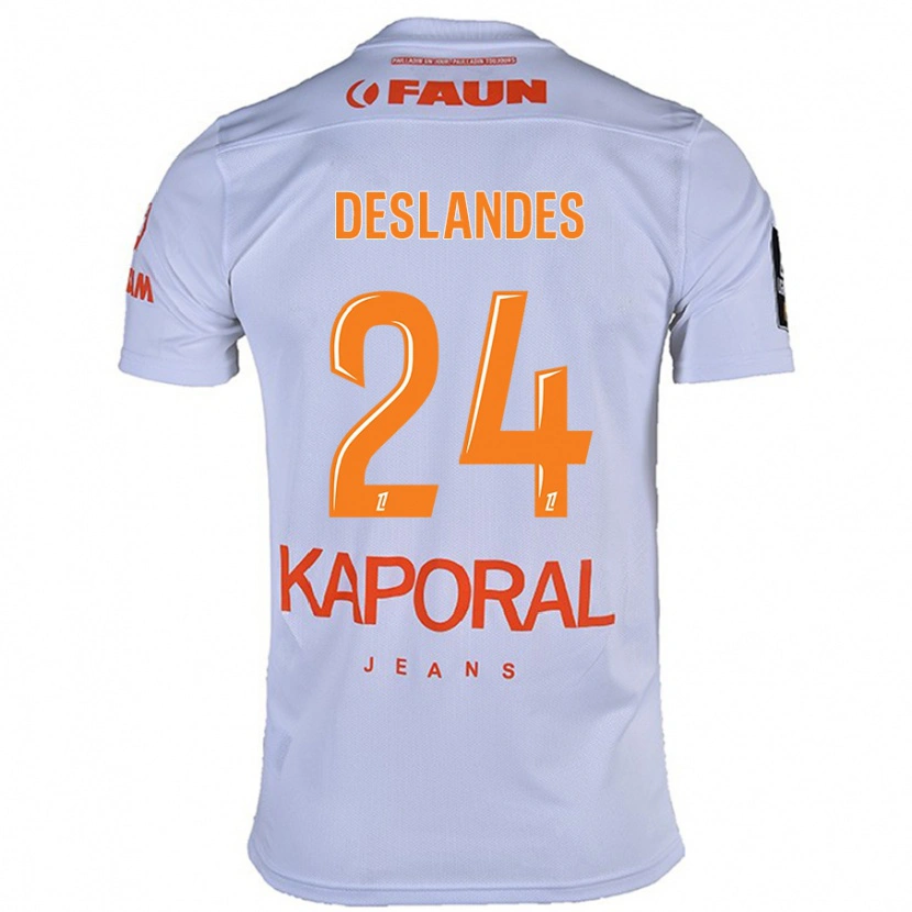 Danxen Niño Camiseta Océane Deslandes #24 Blanco 2ª Equipación 2024/25 La Camisa