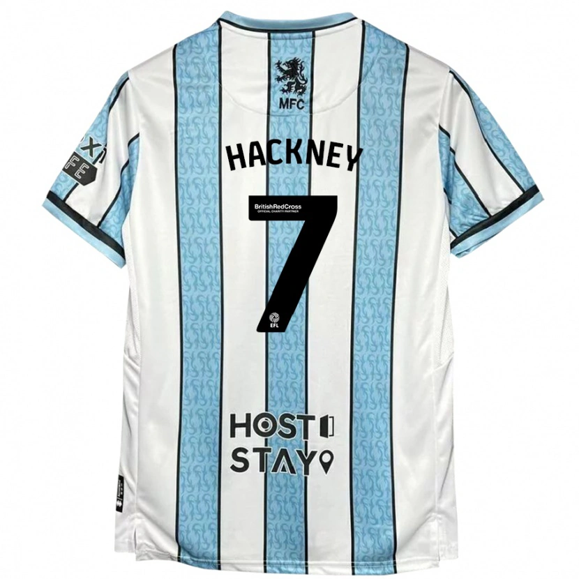 Danxen Niño Camiseta Hayden Hackney #7 Blanco Azul 2ª Equipación 2024/25 La Camisa