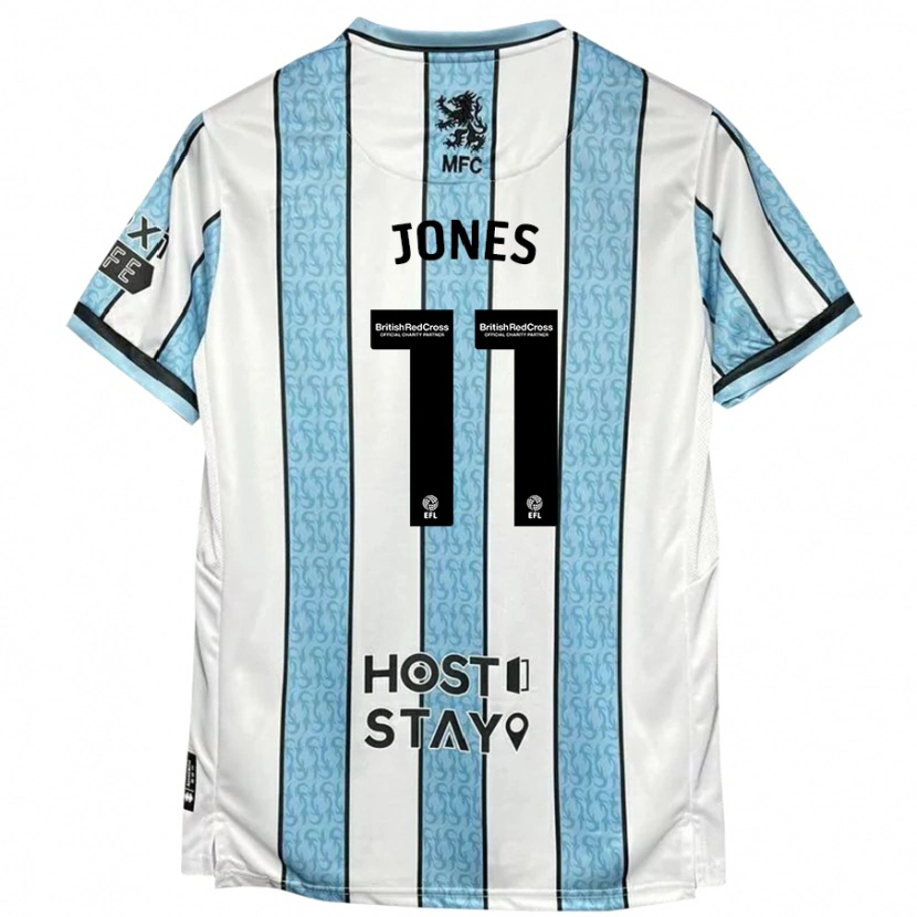 Danxen Niño Camiseta Isaiah Jones #11 Blanco Azul 2ª Equipación 2024/25 La Camisa