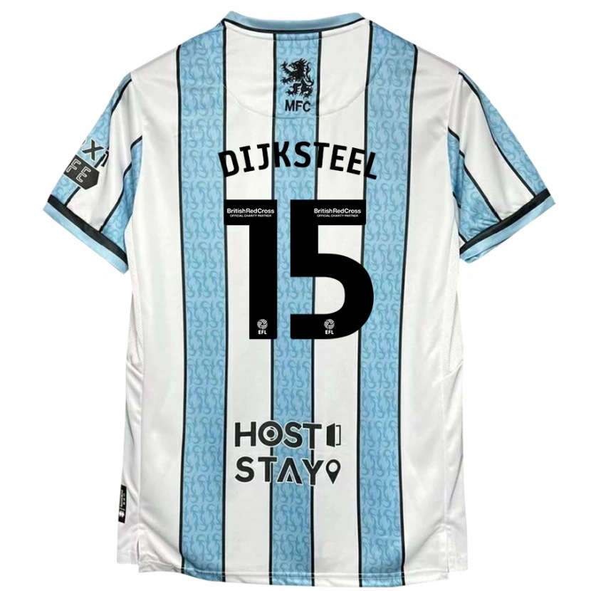 Danxen Niño Camiseta Anfernee Dijksteel #15 Blanco Azul 2ª Equipación 2024/25 La Camisa